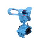 Motorcycle Bicycle Bike Holder Handlebar Cli Stand Mount For Cell Phone GPS - BLUE - Click Image to Close