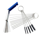 Motorcycle carburetor cleaning brush set with stainless steel needles