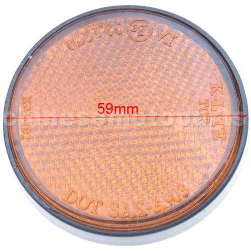 Orange Round Reflection Sheet for Motorcycle - Click Image to Close