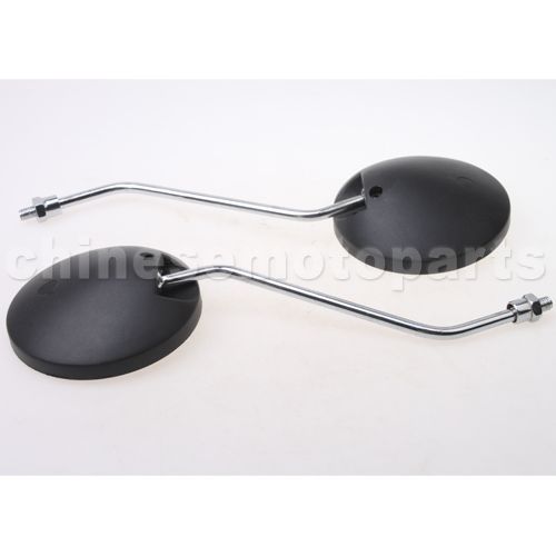 10mm Black Round Plastic Rearview Mirror for 50cc-250cc ATV, Dirt Bike, Go Kart, Scooter & Motor - Click Image to Close