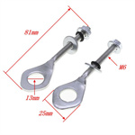 Motorcycle Rear Chain Adjuster for Off-Road Bikes, 6mm Hole, 13mm Jack