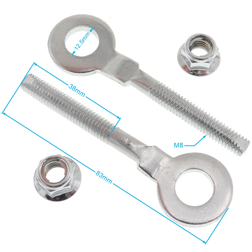 1Pair M8 12.5mm Rear Wheel Axle Hole Chain Tensioner Adjuster for 125cc Small Bull ATV - Click Image to Close