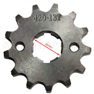 420 13-Tooth 20mm Engine Sprocket for 50cc-125cc ATV, Dirt Bike