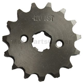 420 15-Tooth 17mm Engine Sprocket for 50cc-125cc ATV, Dirt Bike