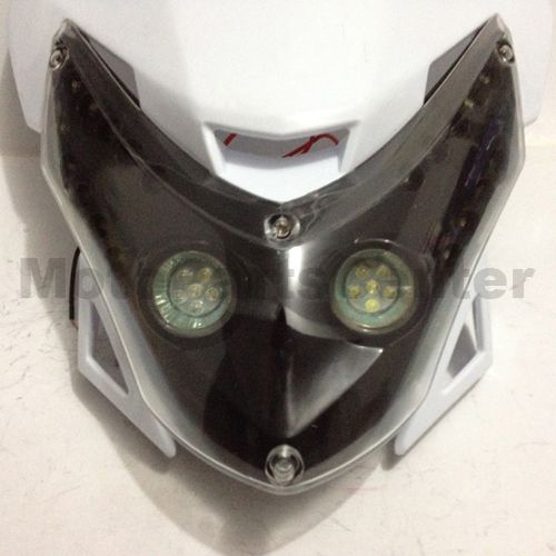 White Head Light for 110cc 125cc 150cc 200cc 250cc Dirt Bike - Click Image to Close