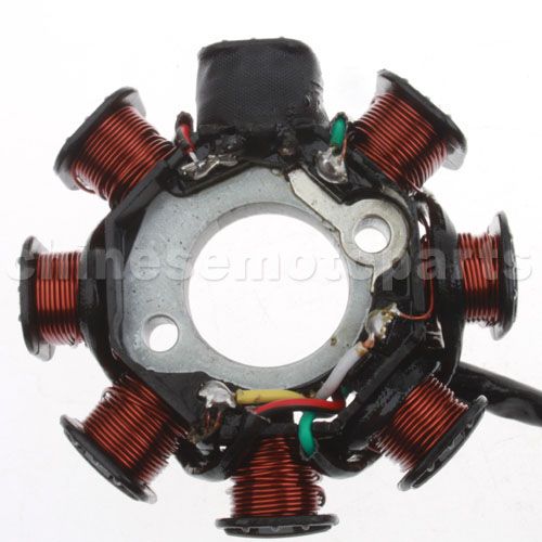 8-Coil Magneto Stator for GY6 50cc Moped & Scooter - Click Image to Close