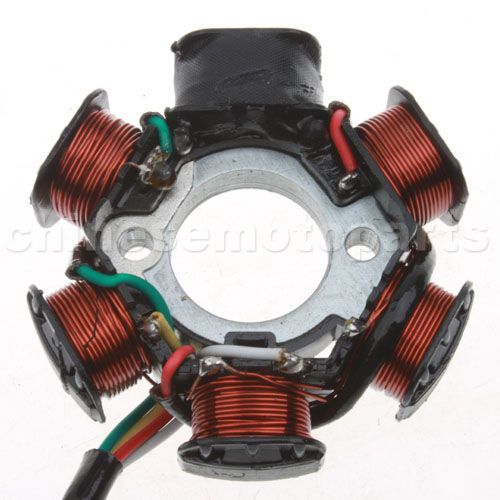 6-Coil Magneto Stator for GY6 50cc Moped & Scooter - Click Image to Close