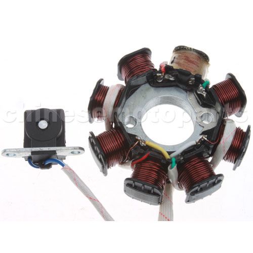 8-Coil Magneto Stator for GY6 150cc ATV, Go Kart, Moped & Scoote - Click Image to Close