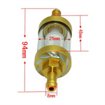 Detachable Metal Gasoline Filter Transparent Glass Fuel Filter for Motorcycles