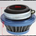 35mm Blue Air Filter for 50cc-125cc ATV, Dirt Bike & Go Kart