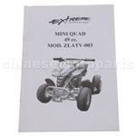 Owner's Manual For 2 stroke Mini Quad - Click Image to Close