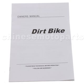 Owner's Manual For Dirtbike