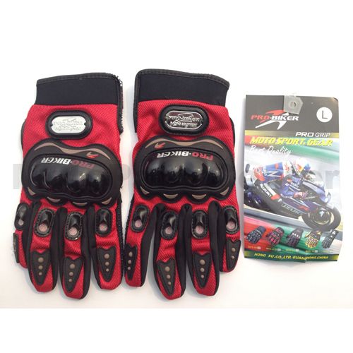 Pro-Biker Motocross Glove - Red - L - Click Image to Close